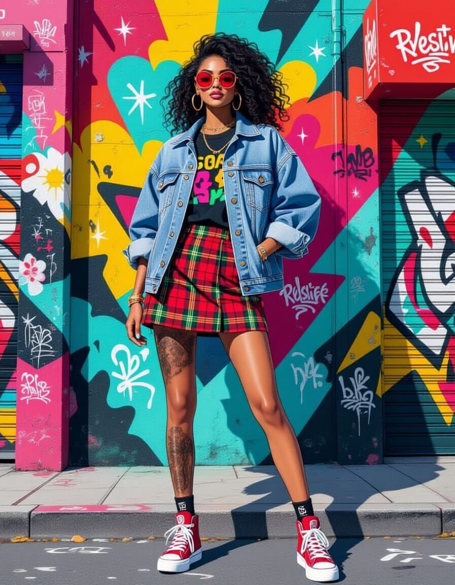 Urban Fashion Illustration with Street Art