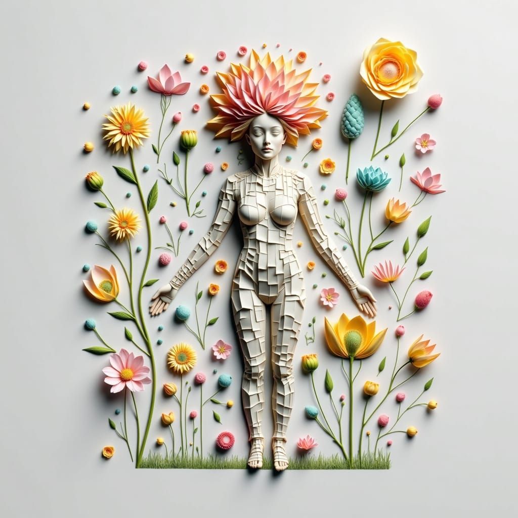 3D Figure Emerges from Hand-Drawn World