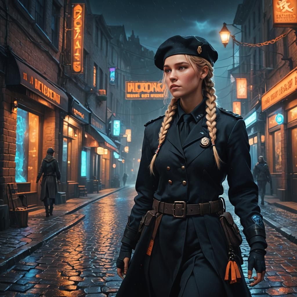 Mystical Night: Woman in Dark Uniform
