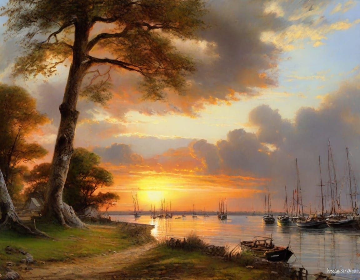 Constable harbour sunset