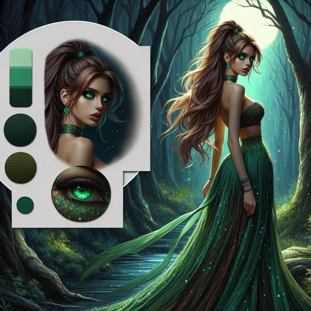 Mystic Sailor Woman in Eerie Forest