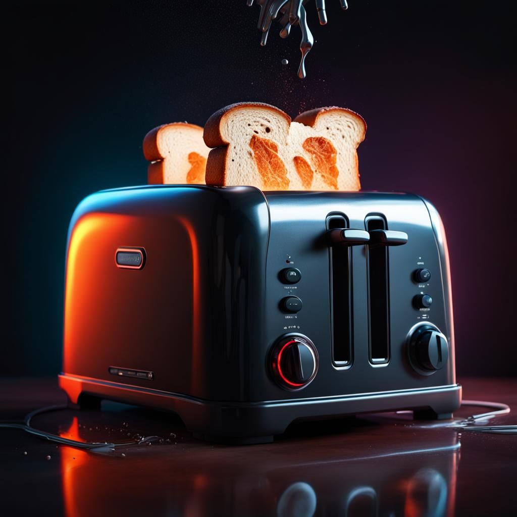 Hyperrealistic Spooky Toaster from Hell: Concept Art