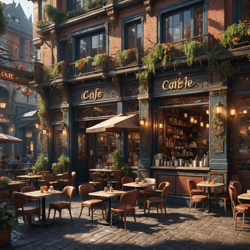 Fantastical Cafe Concept Art in Deep Color