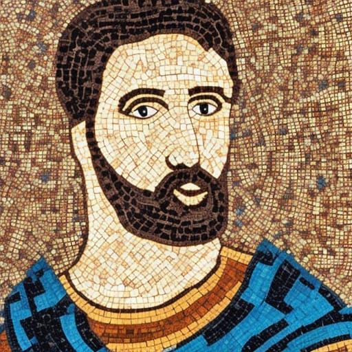 Roman Man in Toga: A Micromosaic Portrait