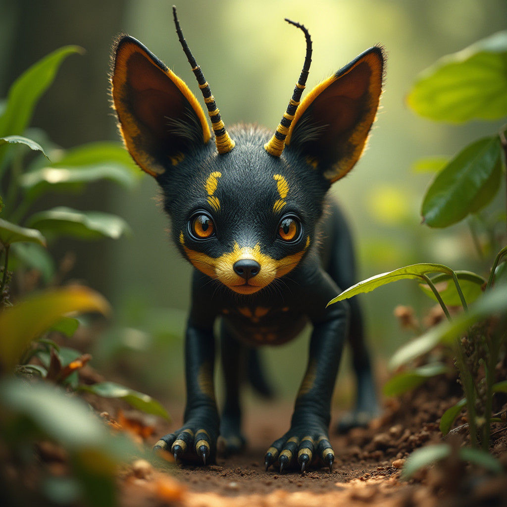 Extraterrestrial Wolf-like Creature in Hyperrealistic Style