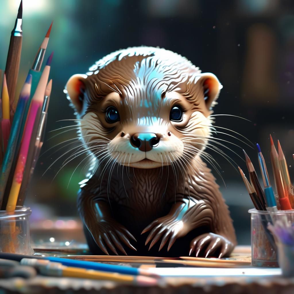 baby otter waiting for me