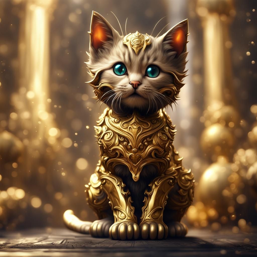 Golden Kitten Fantasy Concept Art