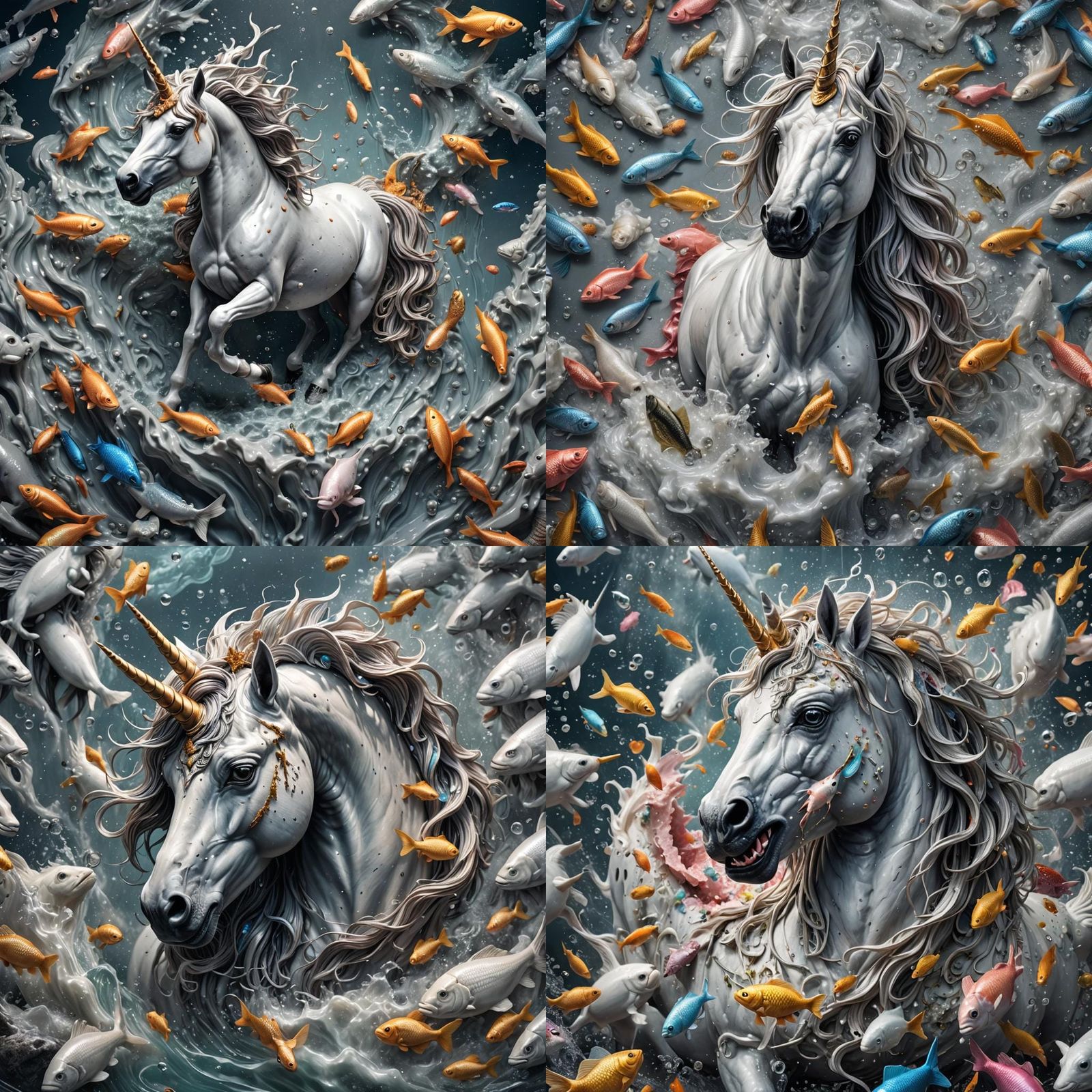 Hyperrealistic Unicorn-Fish Hybrid: A Cinematic Vision