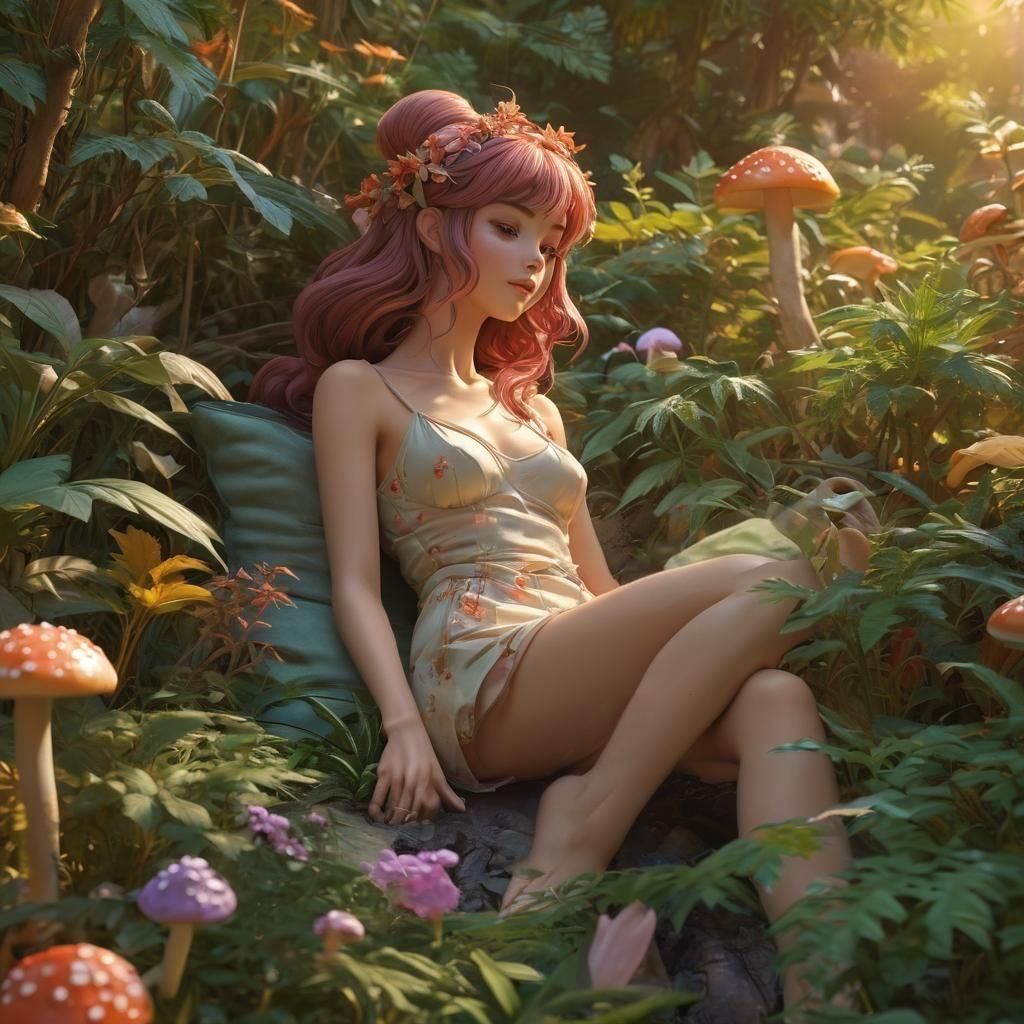 Marijuana Paradise in 3D Anime Style