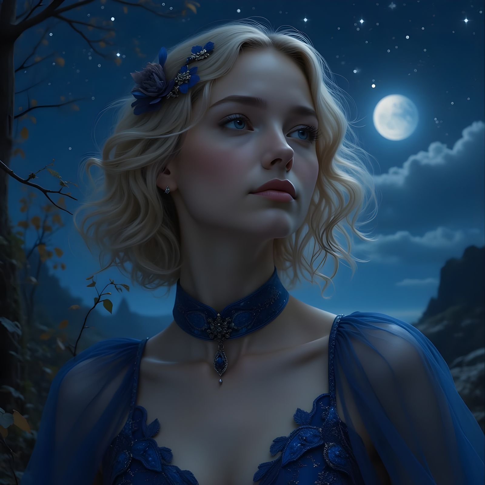 Norse Goddess Portrait in Dim Light