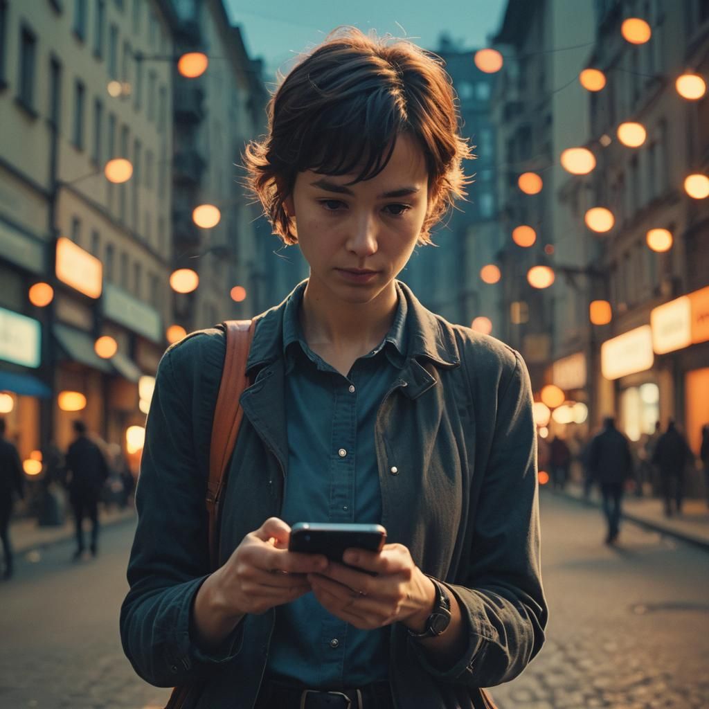 Cinematic Smartphone Social Network Film Still