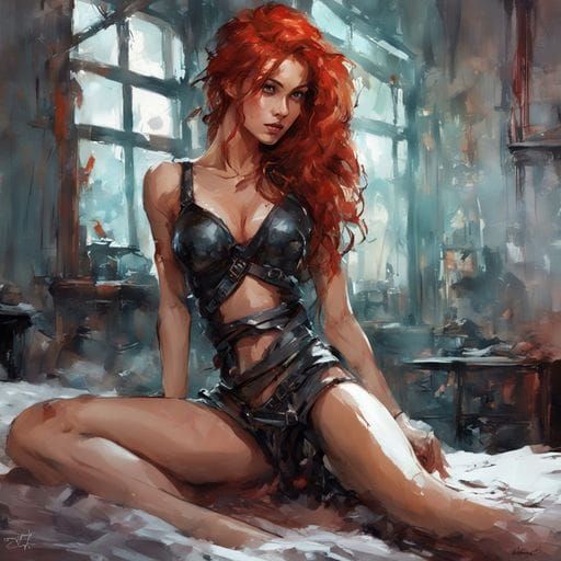 Stunning Portrait of a Red-Haired Tatar Girl