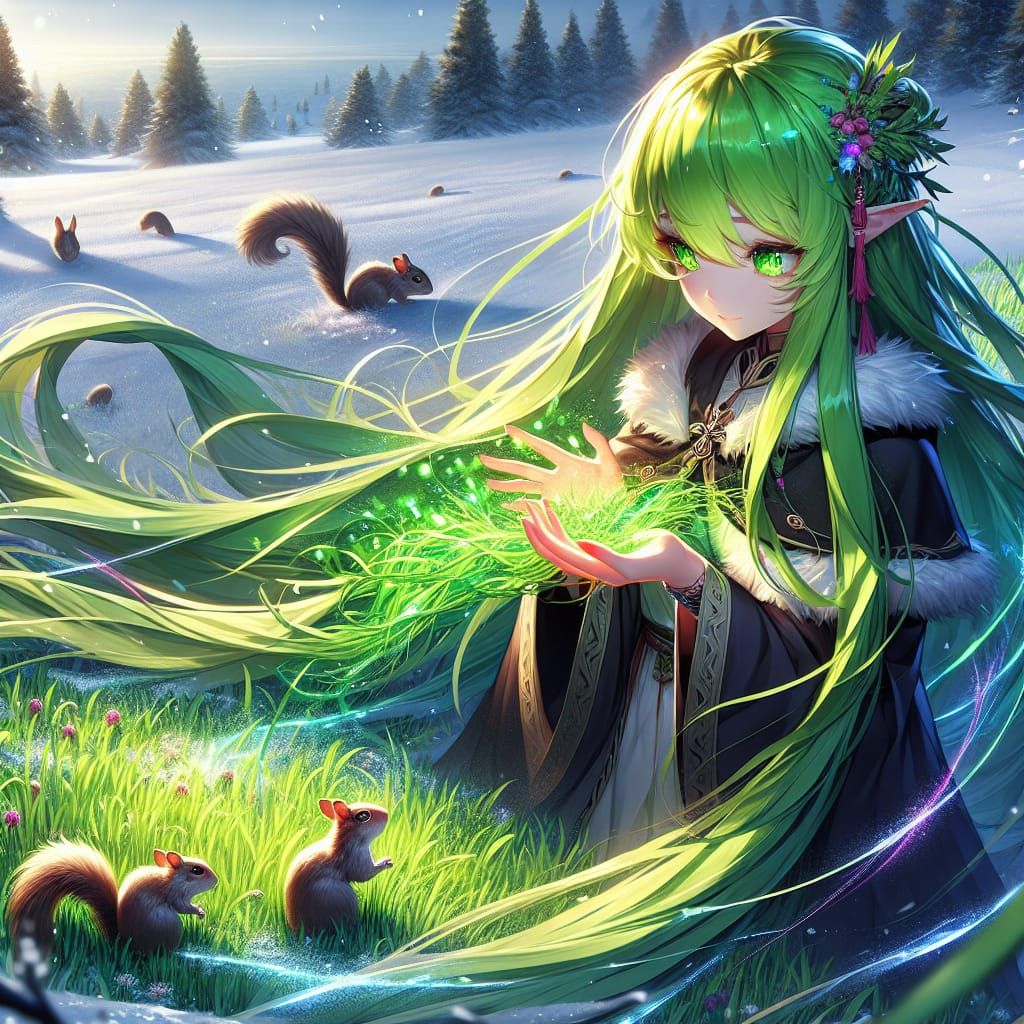 Anime Druid Brings Life to Frozen Field