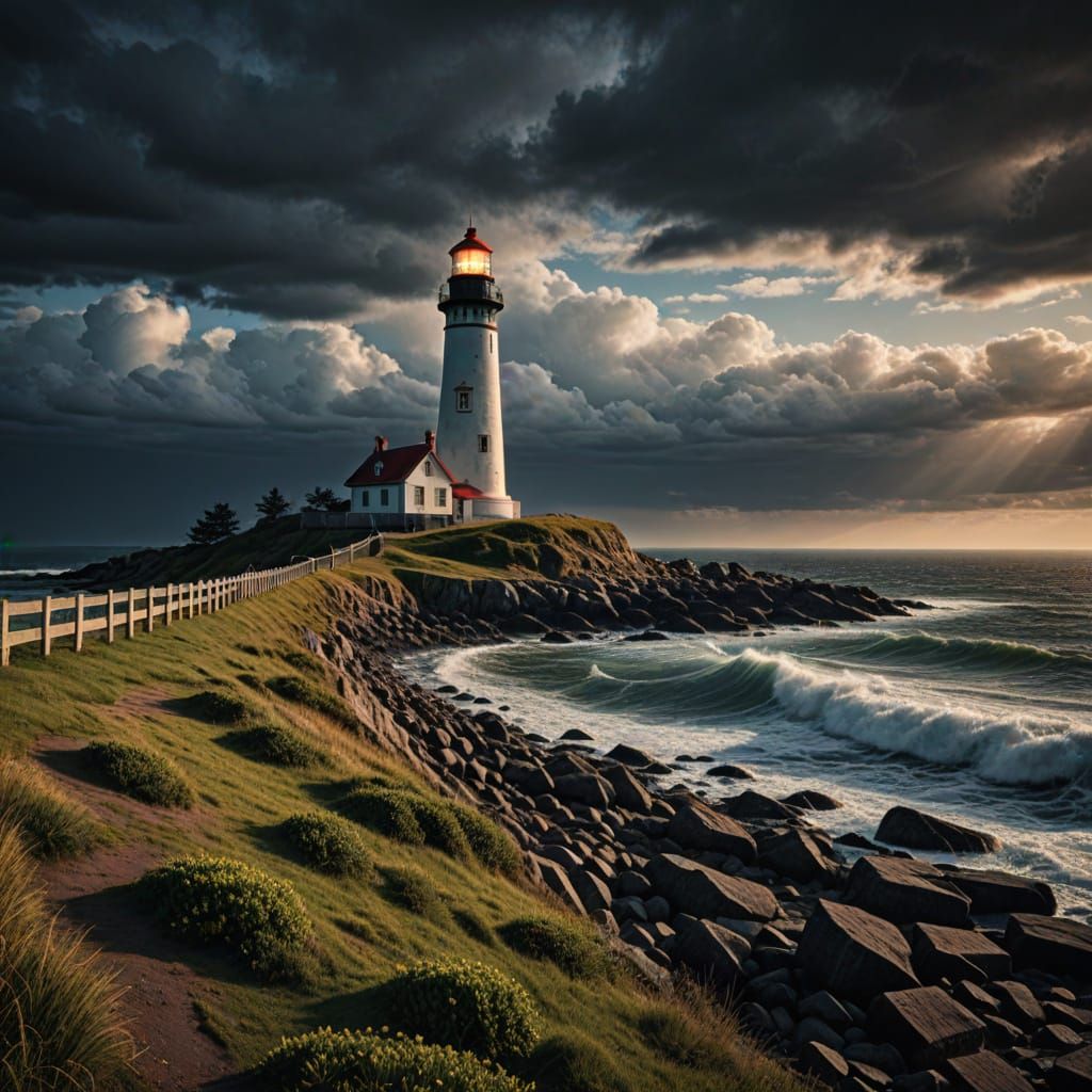 Hyperrealistic Lighthouse with Intricate Detail