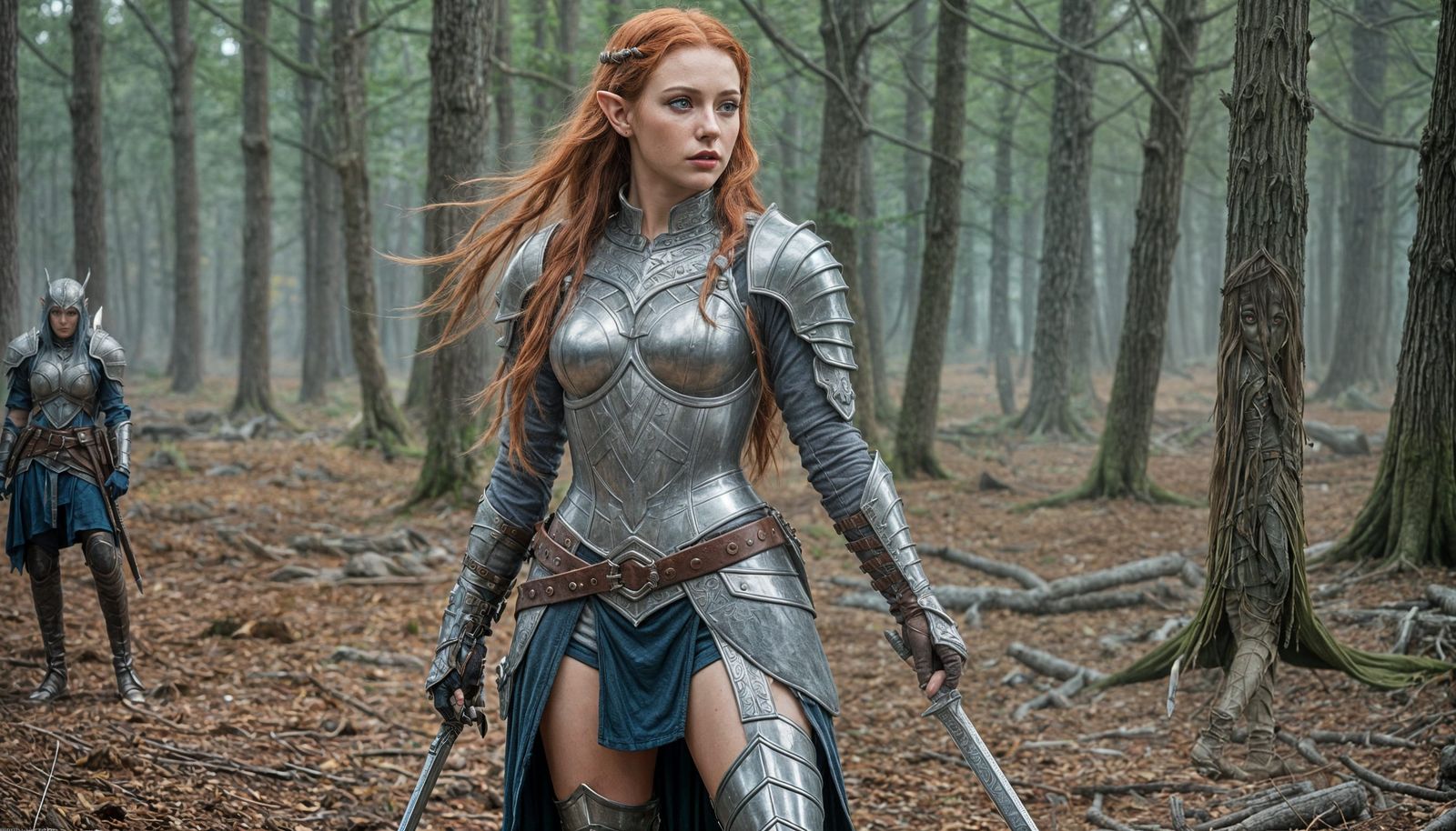 Elven Warrior on Battlefield, Dark Fantasy Concept Art