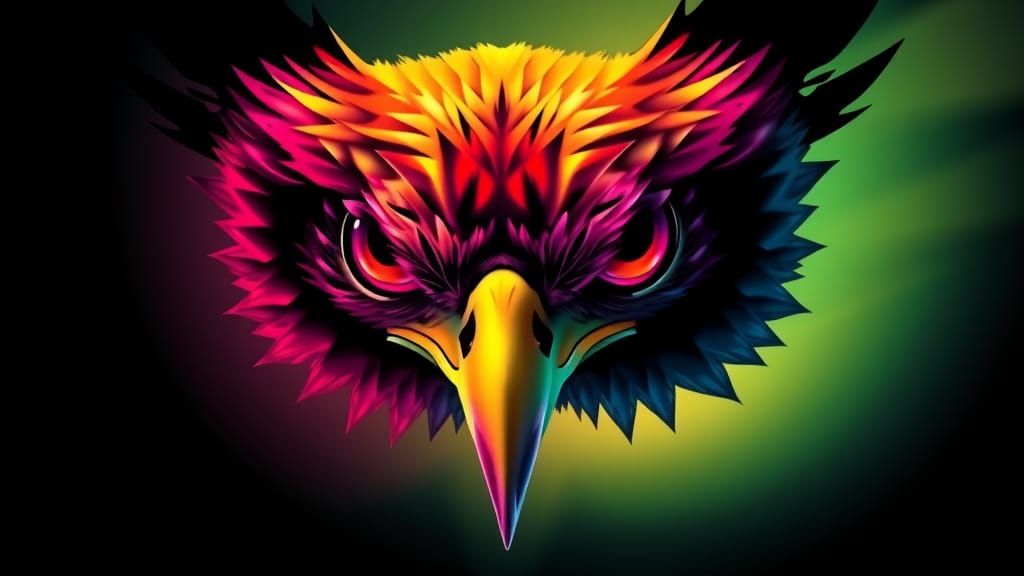 Eagle Eyes T-Shirt Design with Rainbow Spectrum