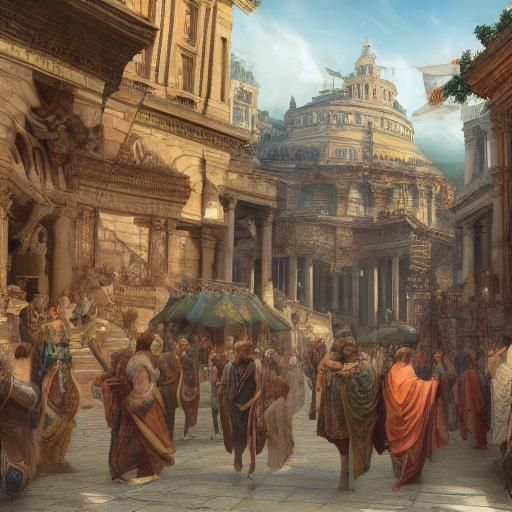 Roman Market Entrance with Renaissance Woman