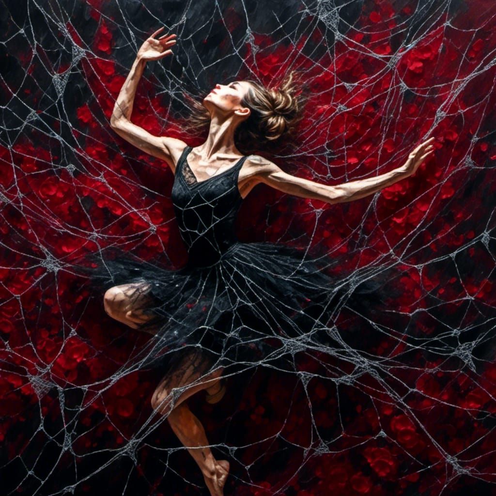 <lora:Tangled style:1.0> black spiderweb