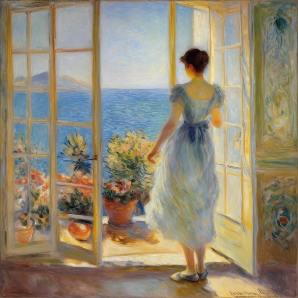 Sunlit serenity by the Mediterranean window