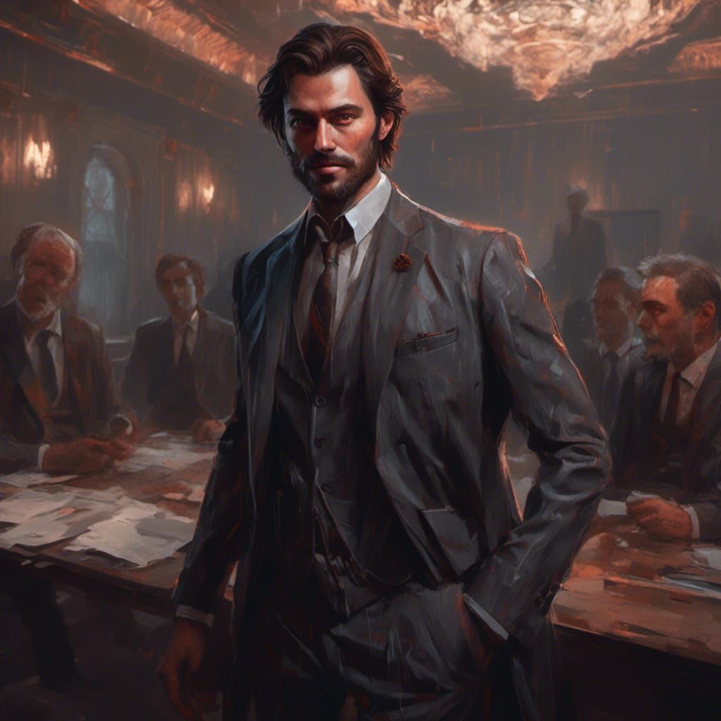 Intense Portrait of Scottish Man in Dark Suit