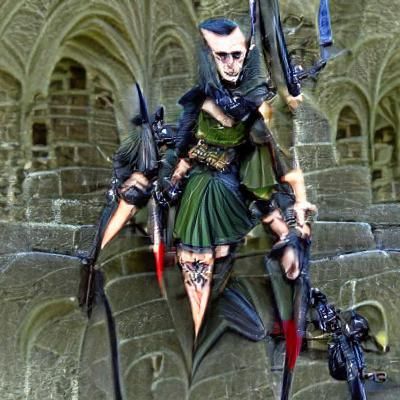 Gothic Medieval Shadow Elf Warrior