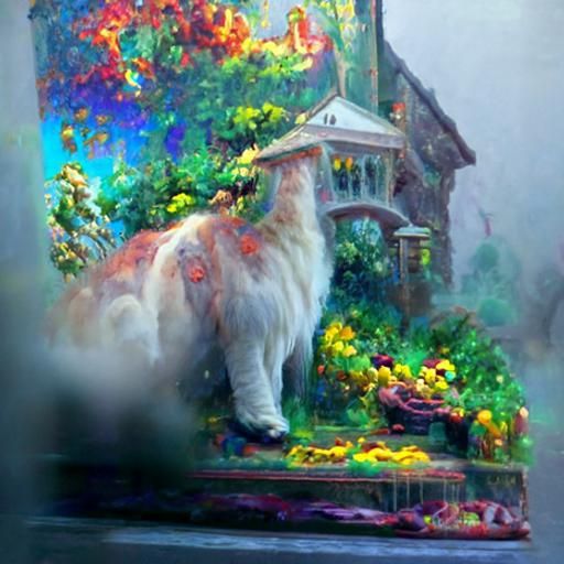 Ethereal Animal in Misty Fantasy Landscape