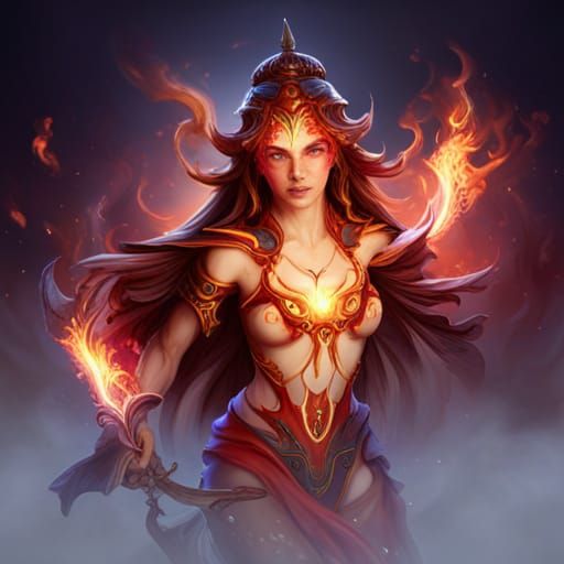 Virgin in Flame: Detailed Matte Painting