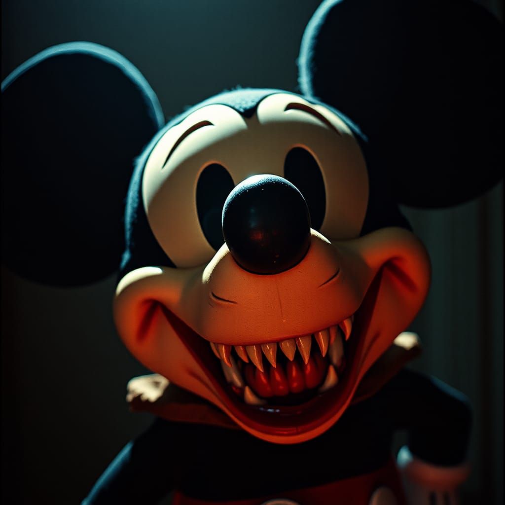 Macabre Mickey Mouse Reimagined as Horror Film Still