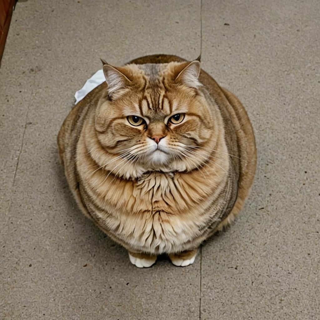 An Obese Cat Generated by AI