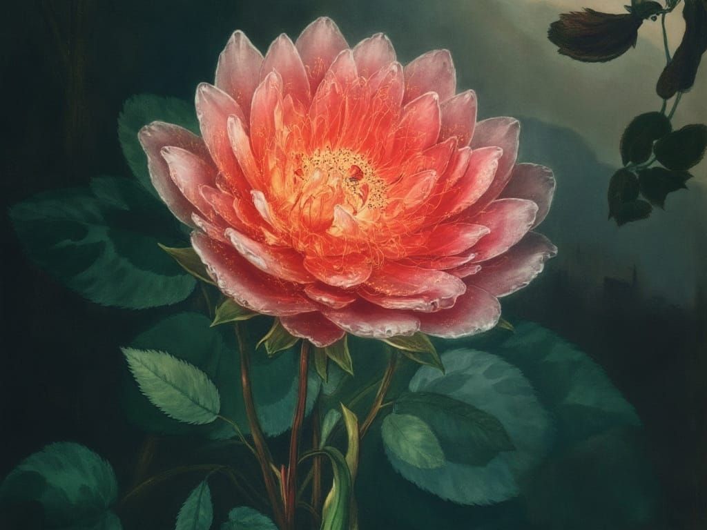 Luminous Spider Silk Rose in Morning Dew