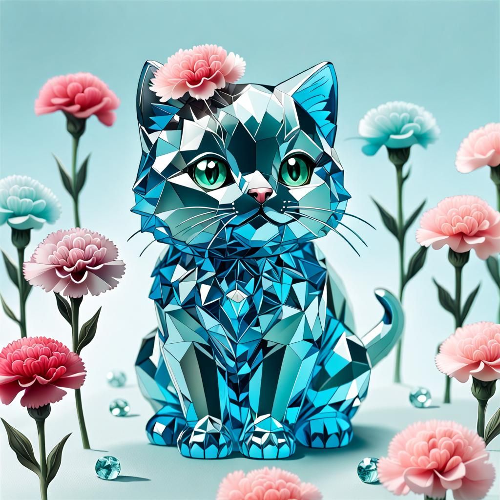 Captivatingly Cute Crystalline Cat Critters in Cutecore Styl...