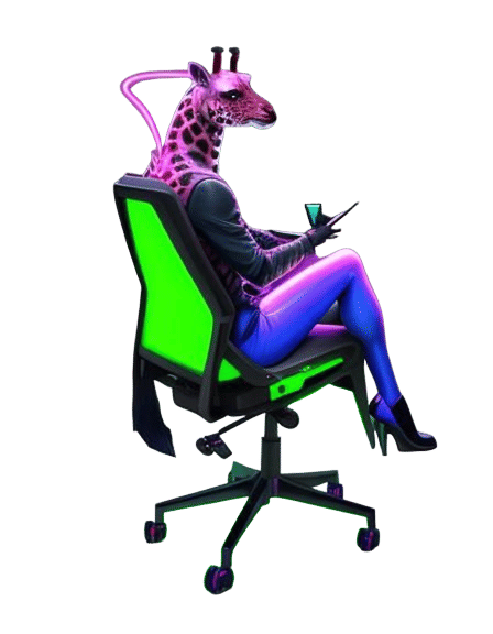 Giraffe-Chair Hybrid in Pop Art Style