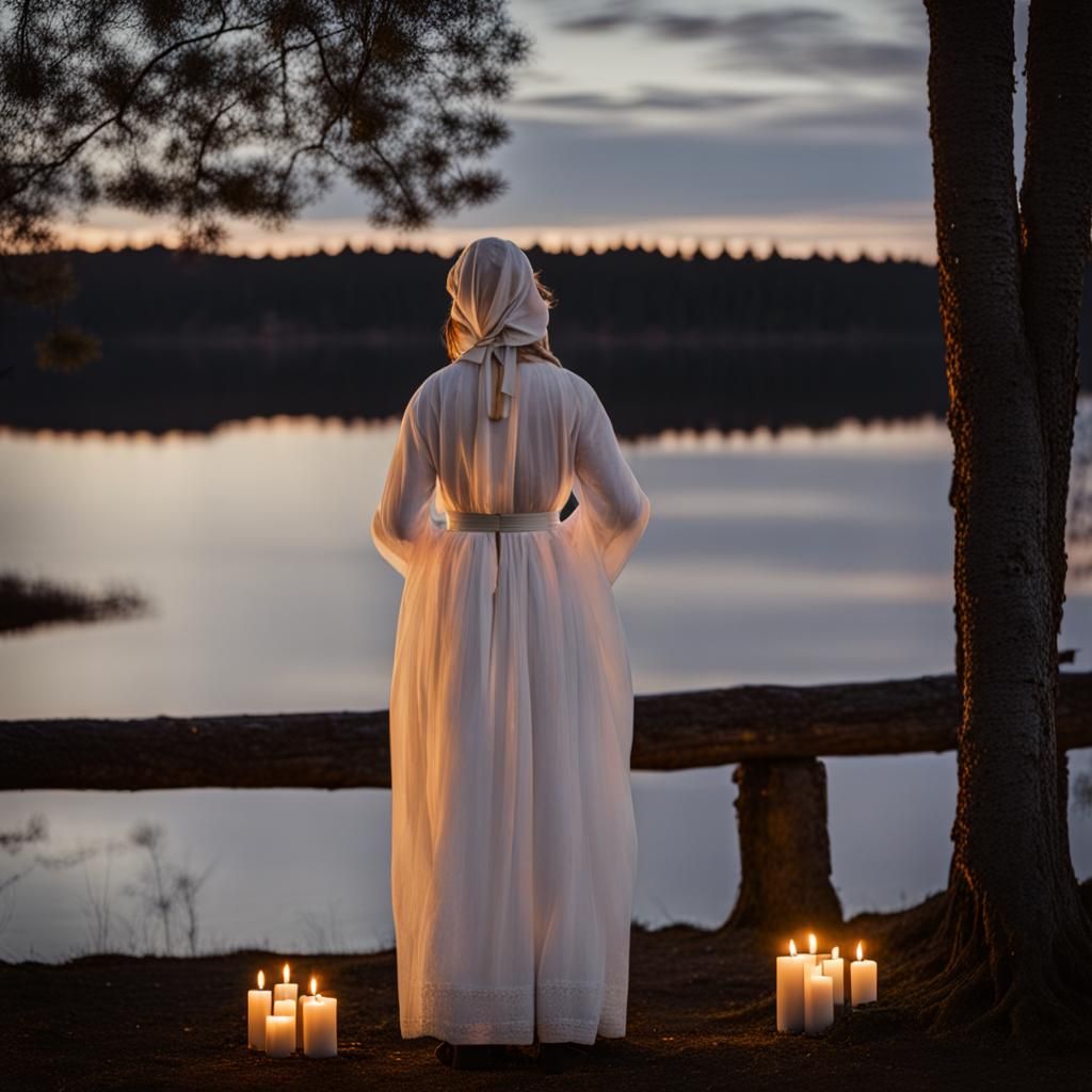 Lucia Celebrates Light in Early Morning Sweden