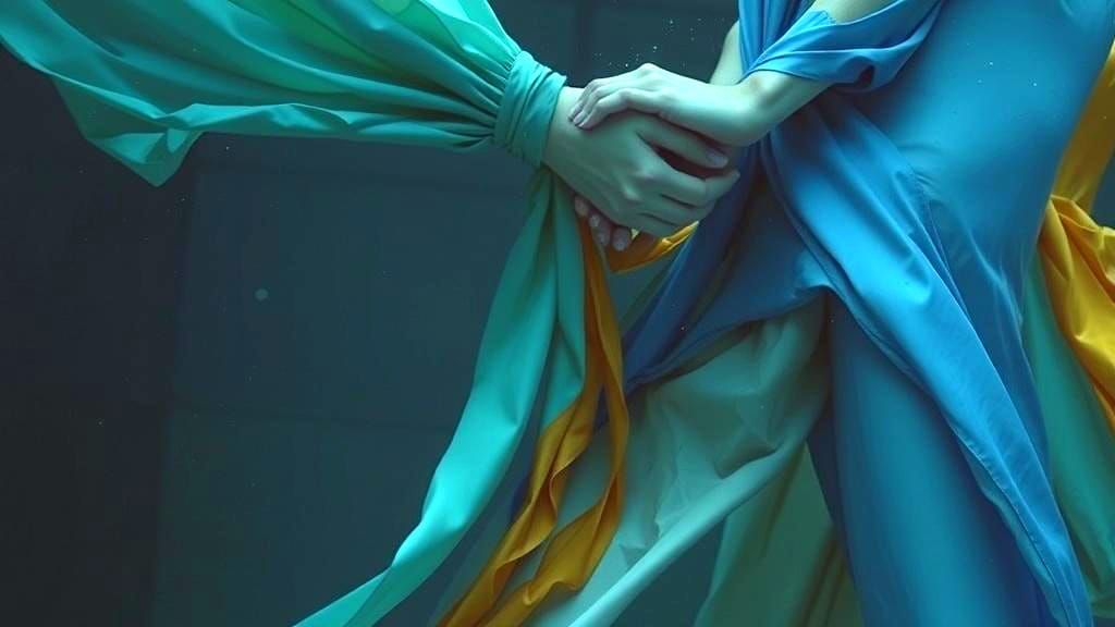 Underwater Hands in Flowing Silk Garments