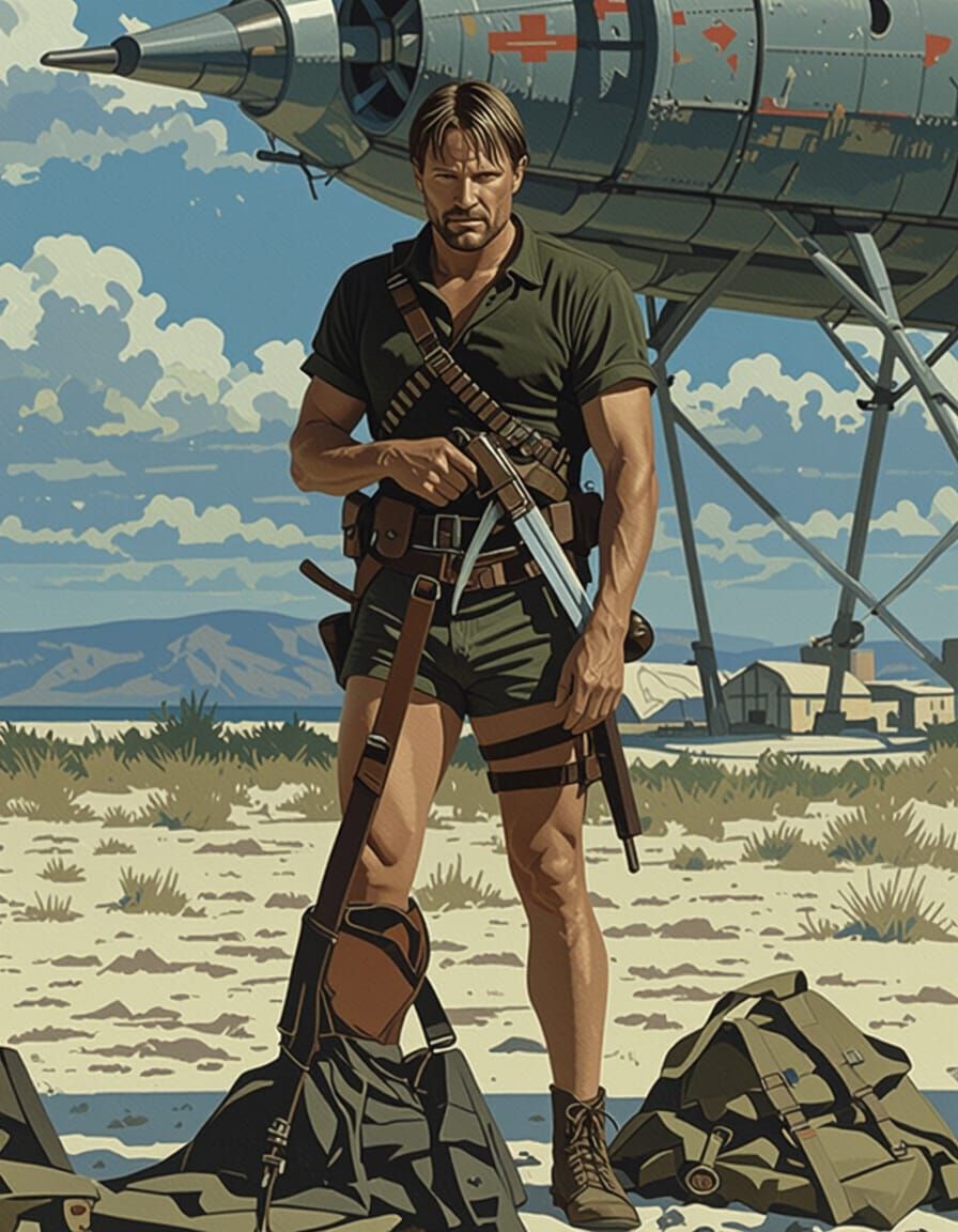 Viggo Mortensen as Rugged Soldier in Digital Art