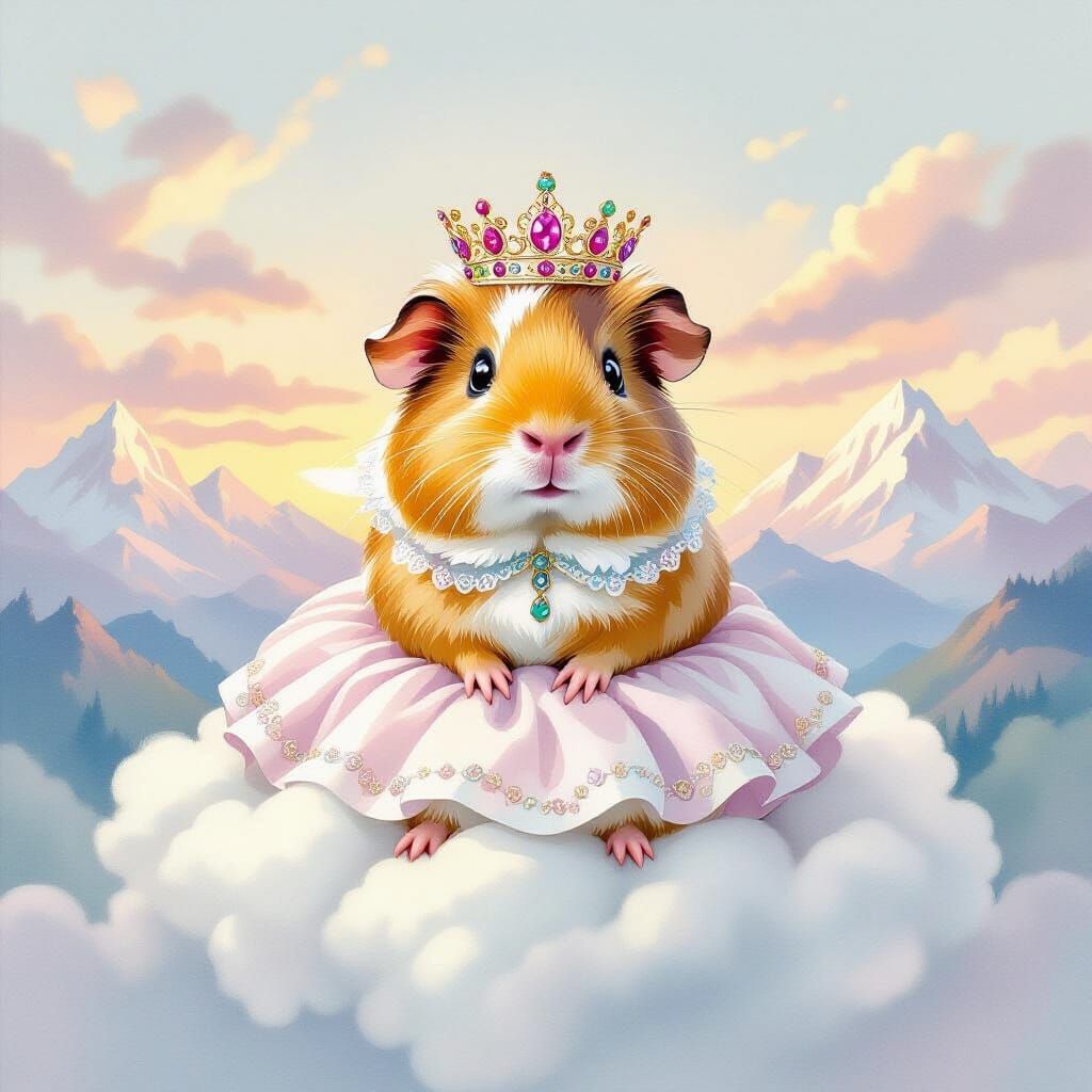 Crowned Guinea Pig on Iridescent Cloud