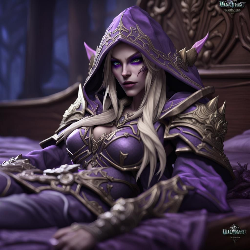Sylvanas windrunner of World of Warcraft, Lying on the bed