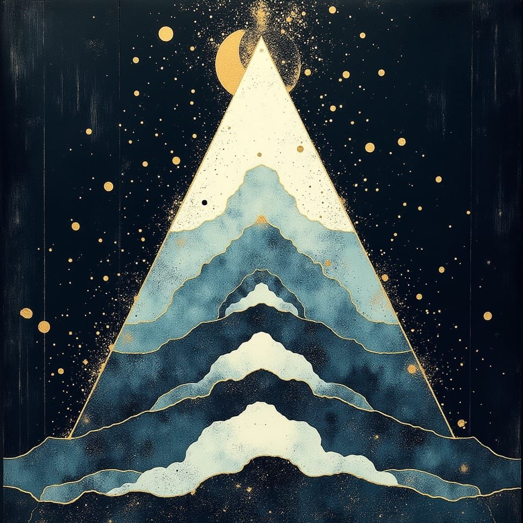 Sacred Geometry Yantra With Moon and Arcs