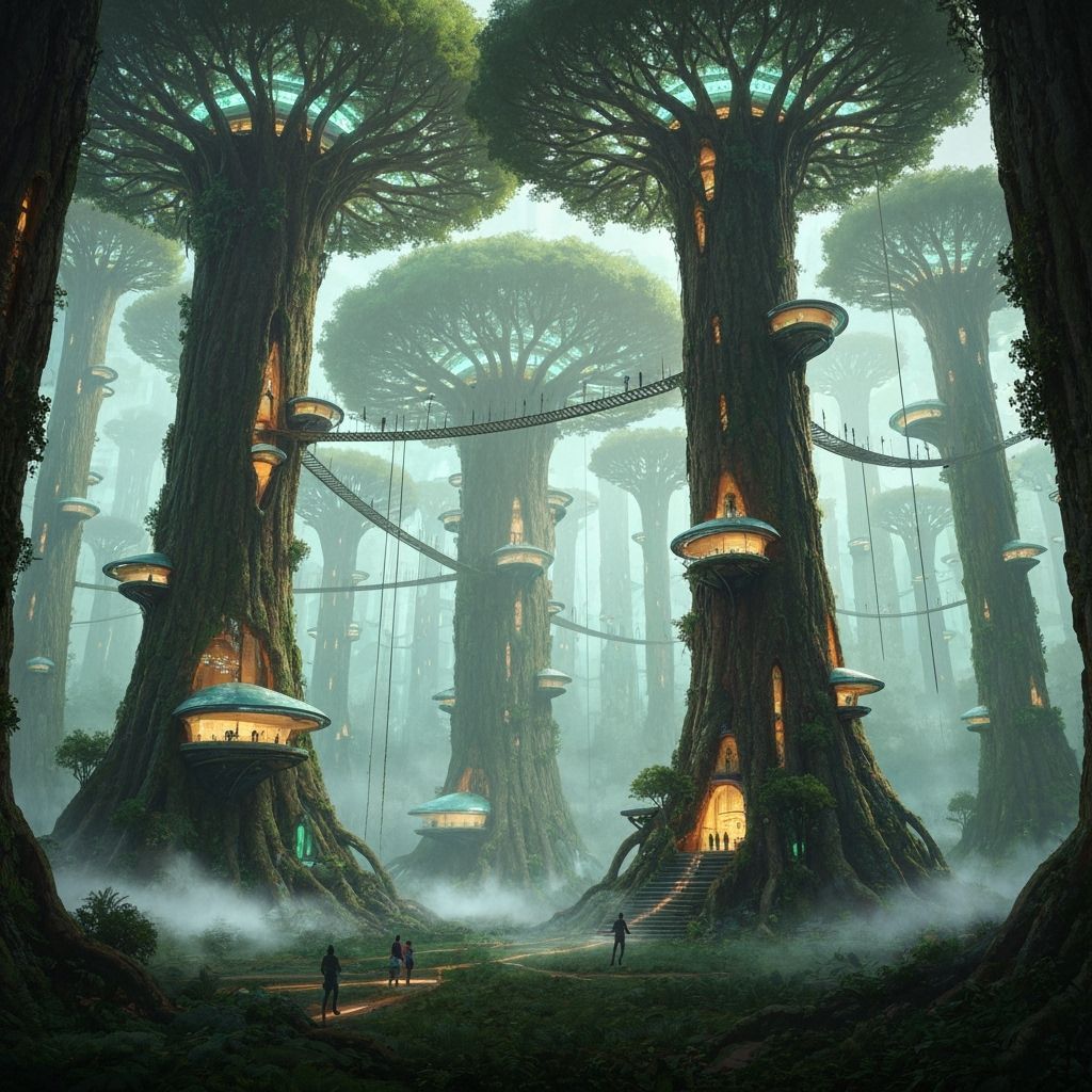 Futuristic Forest City: Nature Meets Advanced Architecture