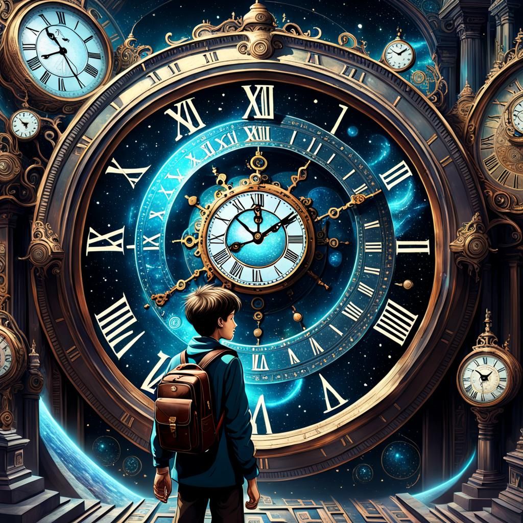 Boy's Dream Time Travel, Hyperdetailed Fantasy