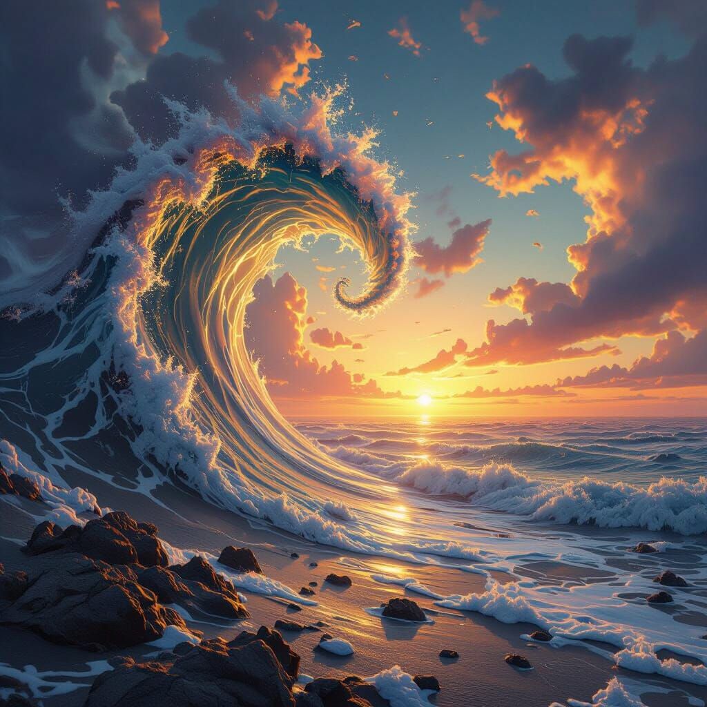 Surreal Swirling Horizon in Detailed Matte Painting