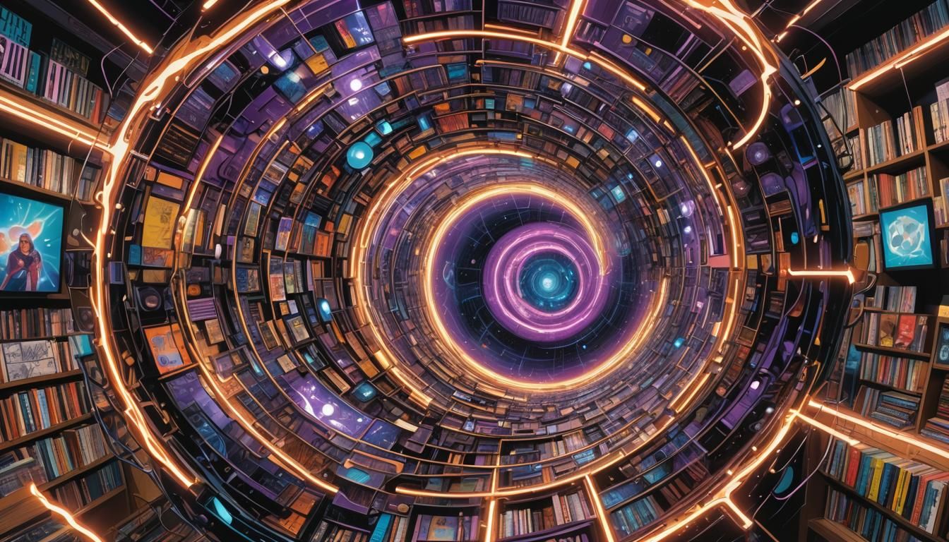 Quantum Black Hole in Surreal Comic Book Store