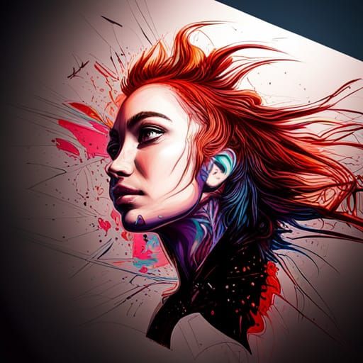 Arackniss Portrait in VivziePop Style: Hyperrealistic Splash...