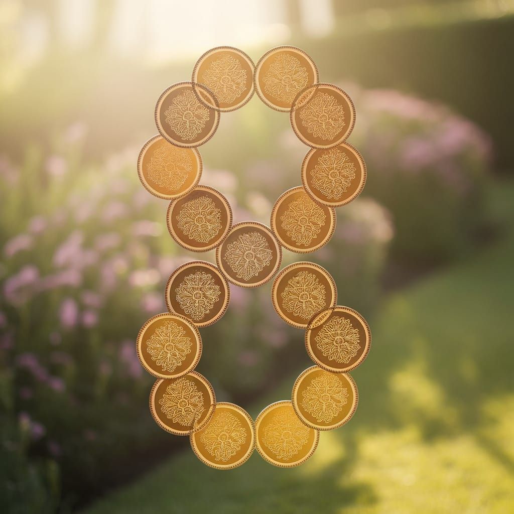 Vibrant Tarot Coin Infinity Symbol