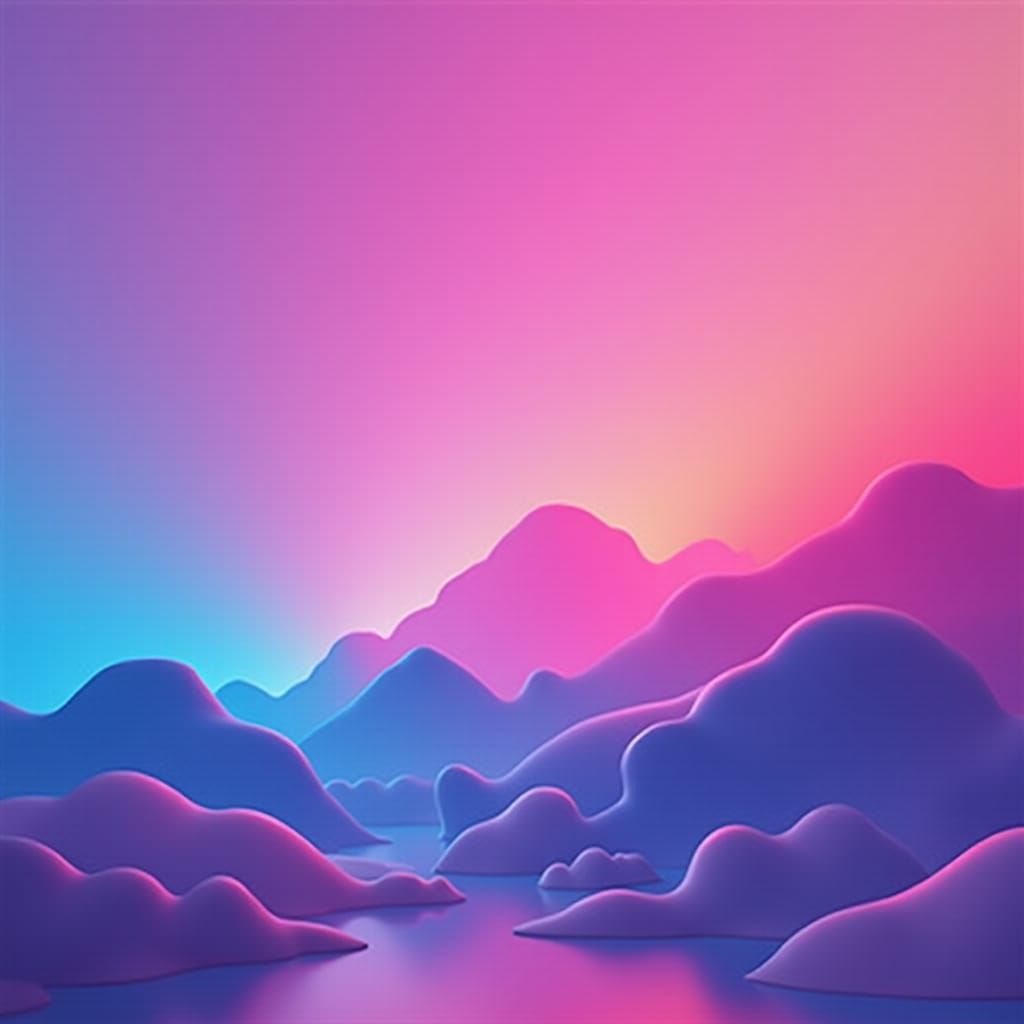 Vibrant Gradient Ombre Digital Sunset Wallpaper