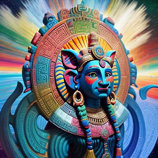 Psychedelic Aztec Celtic Sphinx Ganesha Benin Art