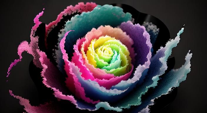 Abstract Cotton Candy and Obsidian Composition