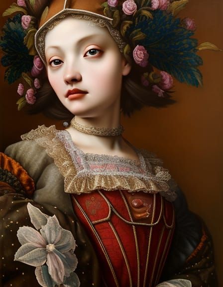 A beautiful 1400’s European renaissance era medieval frumpy escort portrait