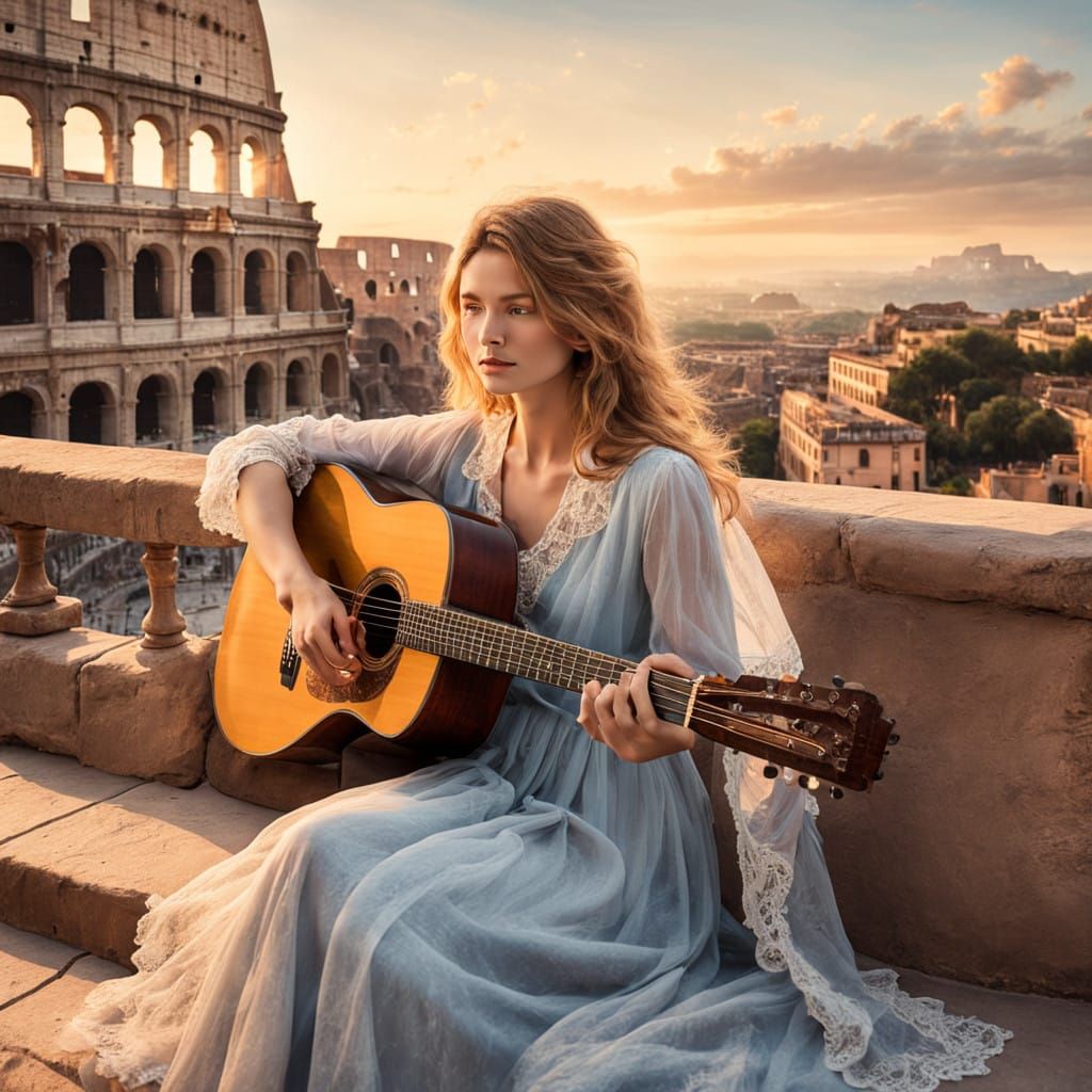 Romantic Serenade in Front of the Colosseum