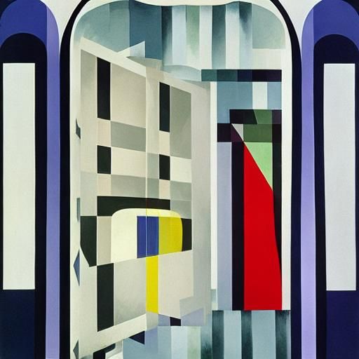 Art Deco Mouse Linen Closet Inspired by Delaunay